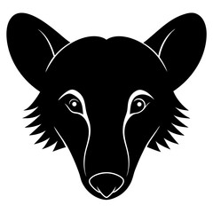 Mammal head silhouette vector isolated on white background