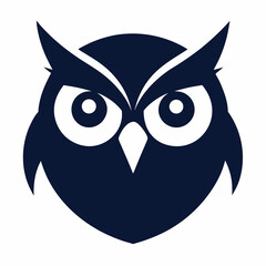 Owl head silhouette vector isolated on white background