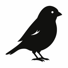 Sparrow silhouette vector isolated on white background 