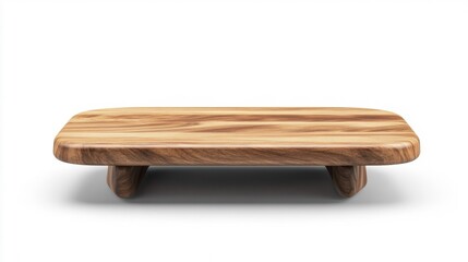 Wall-mounted TV stand wooden furniture isolated on white background. Generative AI