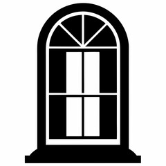 Window silhouette vector isolated on white background 