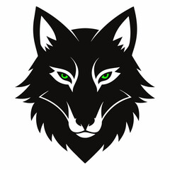 Wolf head silhouette vector isolated on white background