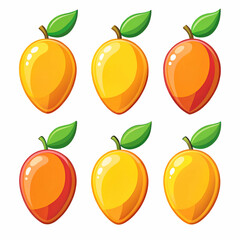Mango icon set in flat vector style