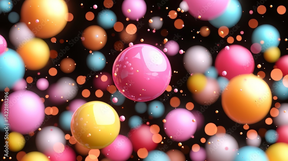 Aufkleber colorful array of small, round, multi-colored balls. the balls are scattered throughout the image, w
