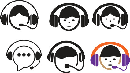 Vector illustration of headphones icon sheet , vector, png