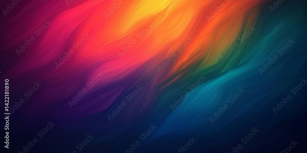 Poster colorful background with a blue line in the middle. the background is full of different colors and t