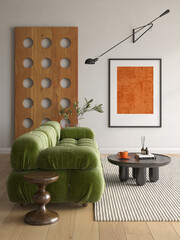 Modern style conceptual interior room 3d illustration