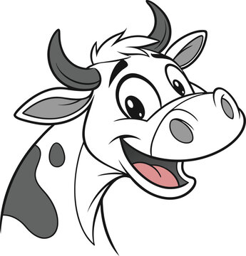 cow cartoon isolated on white