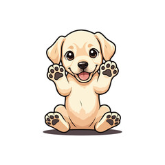 Cute Labrador Retriever Dog Sitting Cartoon Vector Icon Illustration Animal Nature Icon Isolated vector