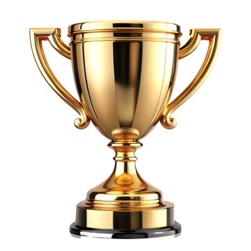 gold cup isolated on white background