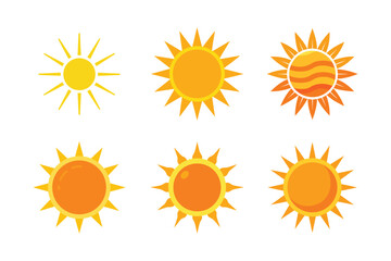  A set of sun colorful vector art illustration