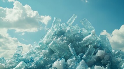 Plastic pollution. Concept of global warning, climate change and ocean pollution.