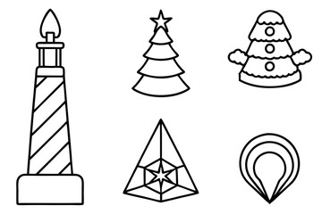 Holiday Signpost Line Art Collection