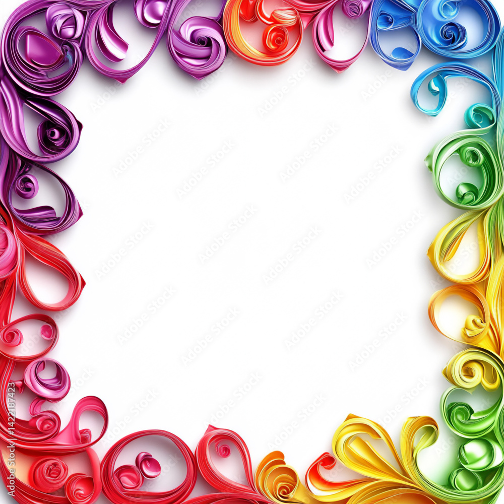 Poster rainbow gradient blending playful border colorful