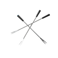 Fototapeta premium fondue fork set, solid white background