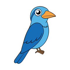 Cartoon blue throat-ed roller vector illustration