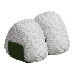 Japanese food icon onigiri 3d