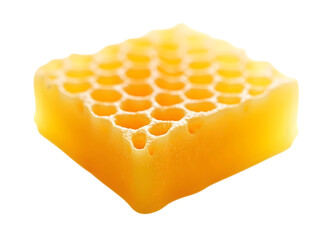 Honeycomb: Golden Honey in the Comb on white background