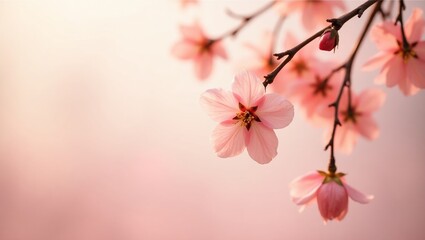 Obraz premium Delicate Pink Blossoms in Springtime