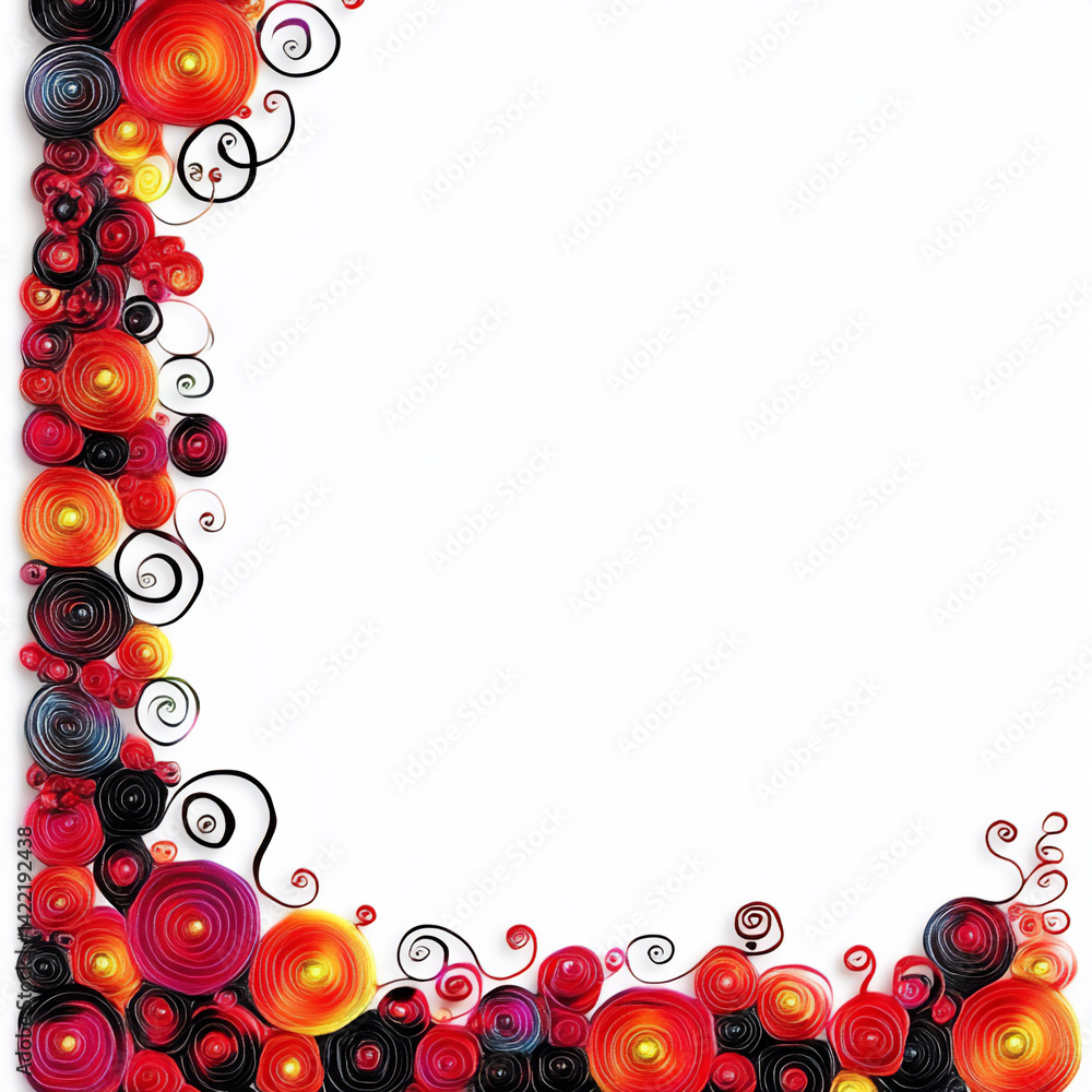 Poster thick randomly placed colorful lines bold border abstract