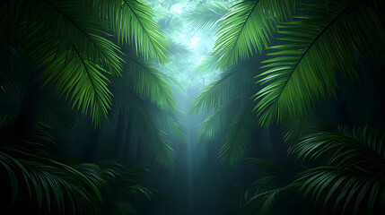 Lush Green Rainforest Path in Morning Sunlight