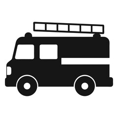 Simple black and white fire truck illustration emergency vehicle icon design