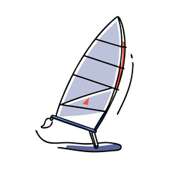 Windsurfing board in flat style