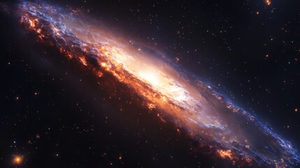 Fototapeta premium Spiral galaxy, cosmic dust, stars, space exploration, science background