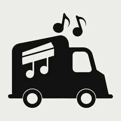 Black musical food truck vector illustration graphic design for food events