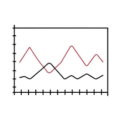 business graph with red arrow