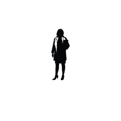 Obraz premium Female doctor silhouette on white background