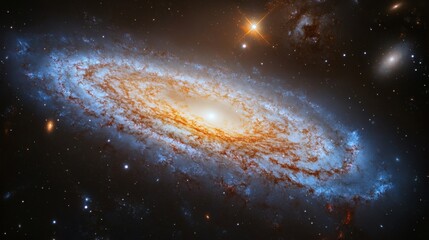 Fototapeta premium Spiral galaxy cosmic space background universe astronomy science education