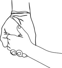 Father and baby one line holding hands continuous line motion graphic animated 4k template. Boy have bonding with his father. Happy Father's day concept line art footage. Father's day concept line art