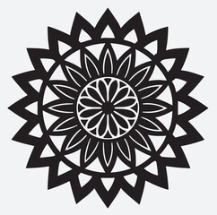 Fototapeta premium mandala with metallic floral outline silhouette vector art illustration, abstract floral ornament