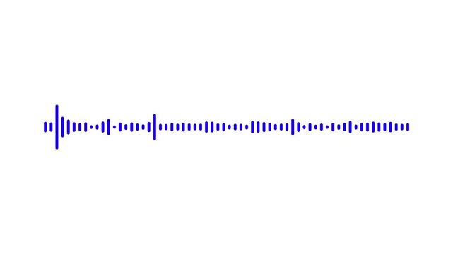 Blue Dynamic visual effect, modern simple background with white line isolated on background. Monochrome illustration of sound waves. Vector illustration.