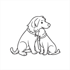 Stylized Dog Outline in Minimal Design vector 