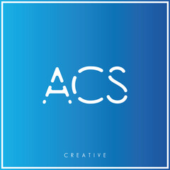ACS Premium Vector latter logo design Creative Logo. Vector Illustration logo. letters Logo. Creative Logo Minimal feminine monogram and logo. drawn wedding herb, elegant leaves. modern design.