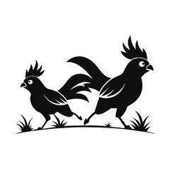 Cockatiel birds running the field shilhotee vector isolated on white background 