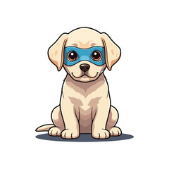 Cute Labrador Retriever Dog Sitting Cartoon Vector Icon Illustration Animal Nature Icon Isolated vector