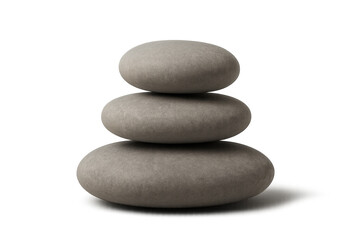 Fototapeta premium Balanced Zen Stones: A serene composition of three smooth, gray stones artfully stacked atop one another, conveying a sense of equilibrium and peace.