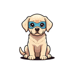 Cute Labrador Retriever Dog Sitting Cartoon Vector Icon Illustration Animal Nature Icon Isolated vector