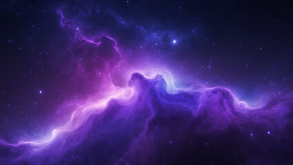 Naklejka premium Purple Nebula in Deep Space