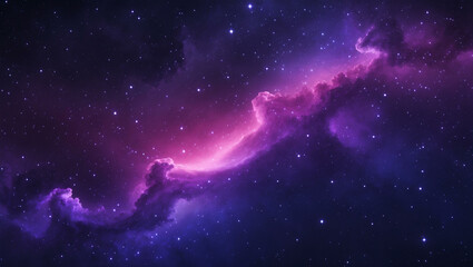 Cosmic Cloudscape in Violet and Pink