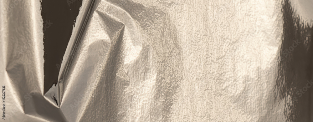 Aufkleber silver foil with shiny, metallic texture creates a smooth, reflective surface. decor, and abstract b