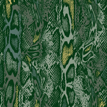Dark Jungle Python Skin Seamless Pattern for Textile Print on Fabric