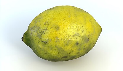 Fresh Yellow Lemon with Natural Texture on White Background