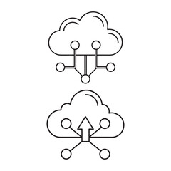 Cloud with network connection icon vector illustration