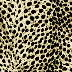 Flowing Cheetah Spots Seamless Pattern for Textile Print on Fabric