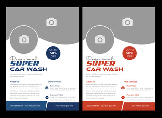 People cleaning car with sponge at car wash Creative car wash car detailing and rental flyer, car service, and price list flyer Car Wash Flyer Poster Layout bundle editable template Car Wash poster