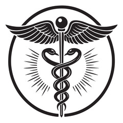 Medical symbol caduceus logo